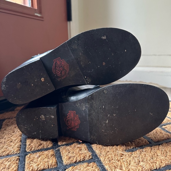 Women's Harley-Davidson motorcycle black leather short boots - Picture 3 of 8